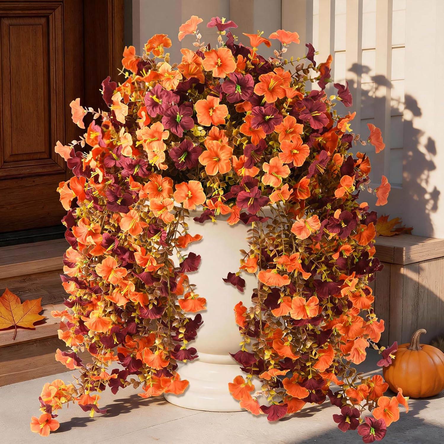 INQCMY Artificial Fake Flowers Plants for Outdoor Spring Summer Decoration