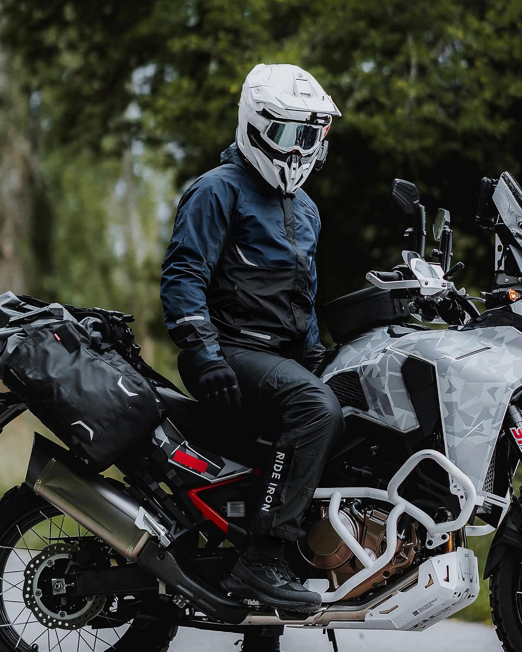 RIDEIRON Motorcycle Rain Gear for Men Women Waterproof Rain Suit Reflective