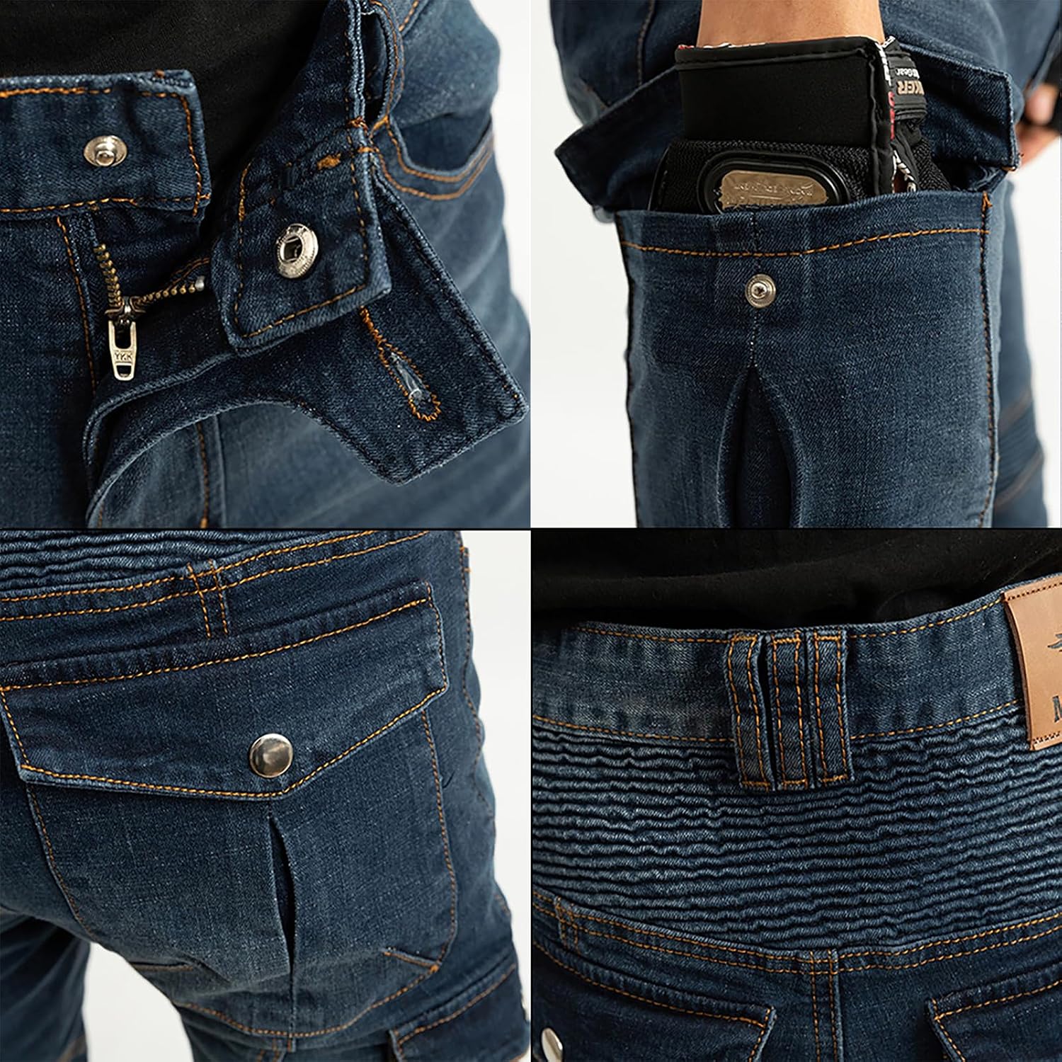 LOMENG Motorcycle Riding Pants Women with CE Level 2 Removable Armor