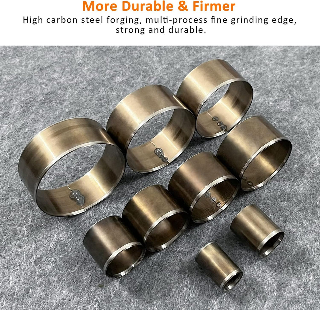 Leather Circle Cutter Tool Set, 9 Pieces Circle Punch Tools 15 20 25 30 35 40 45 50 55mm, High Carbon Steel Round Cutting Dies - Leather Hole Punch Tool Kit for DIY Leathercrafts