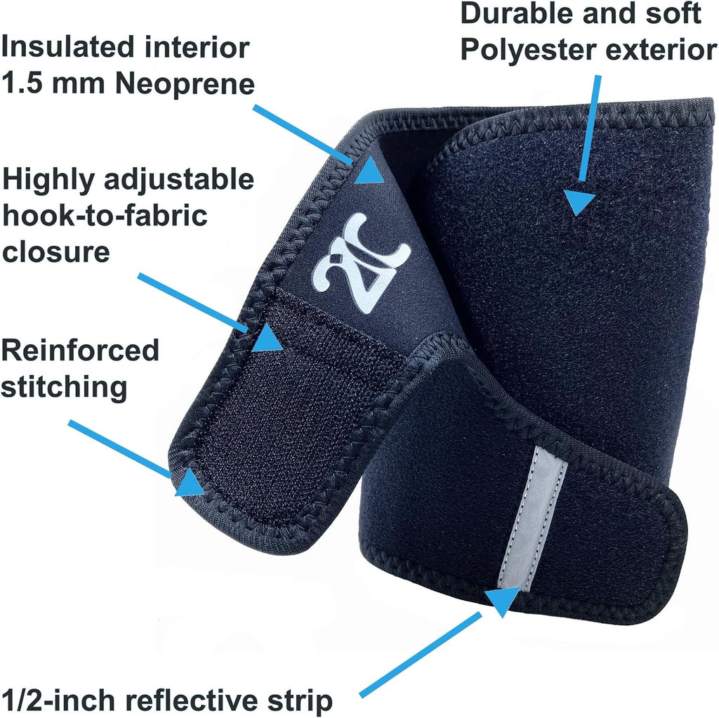 21C Neoprene Low Leg Gaiters for Hiking Trails, Yard Work - Keep Debris Out - Quick On/Off Design with Reflective Strips - Adjustable Hook-to-Fabric Fit - 1 Pair