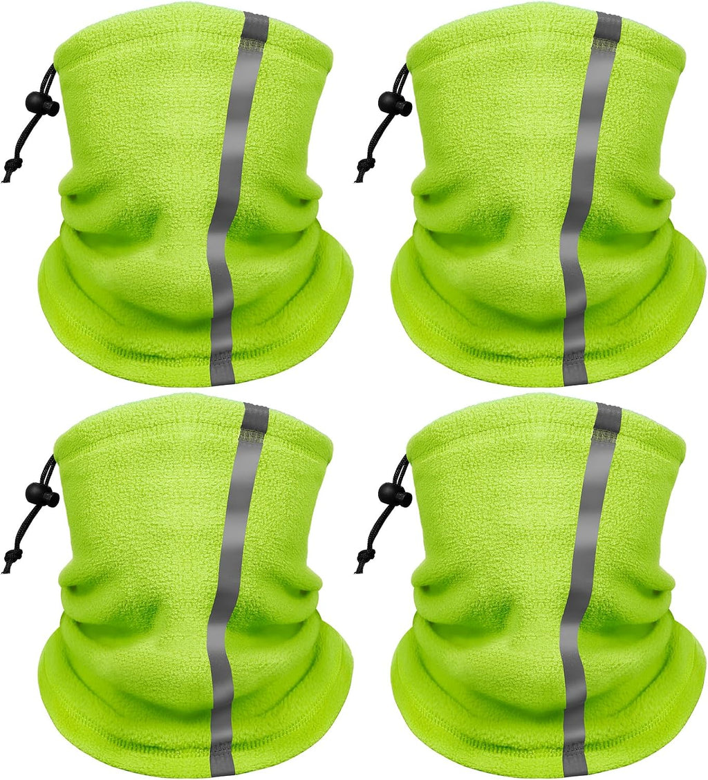 Winter Neck Warmer Gaiter: 4 Pack Hi Vis Reflective Face Cover