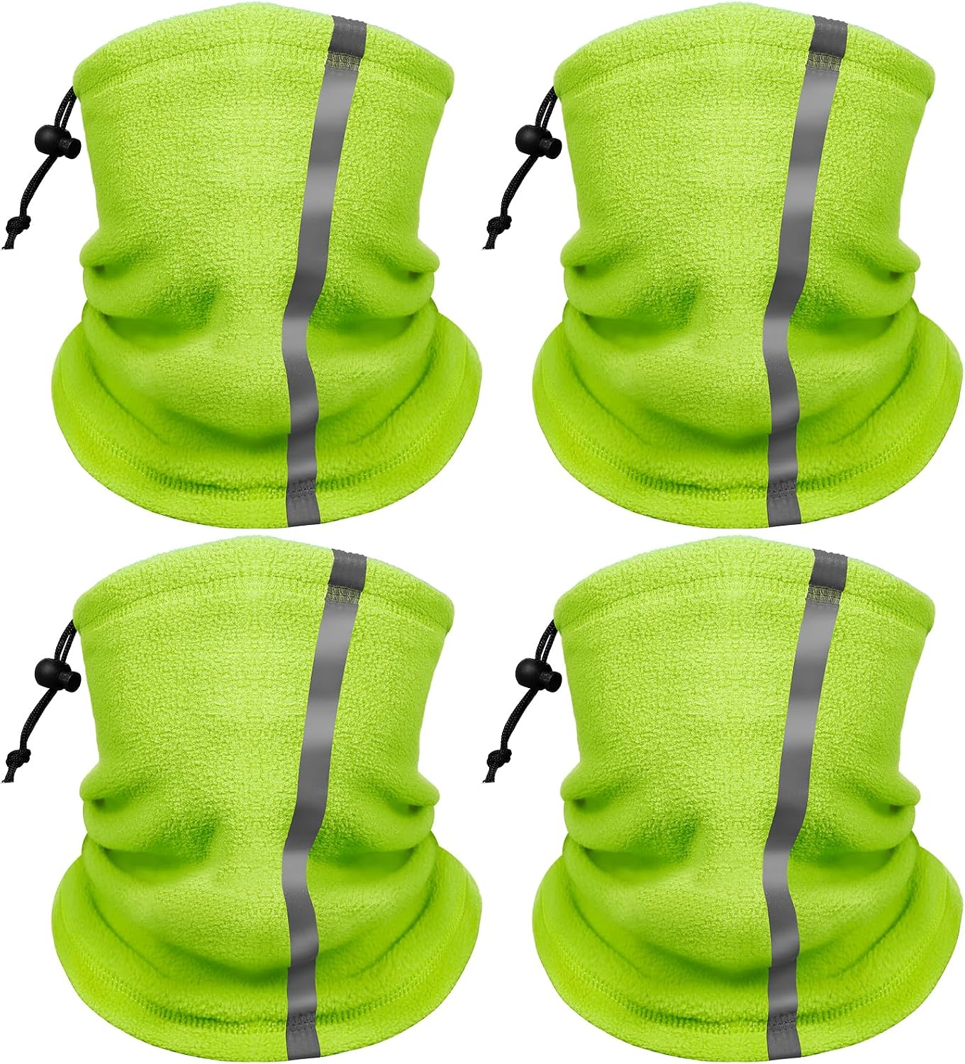 Winter Neck Warmer Gaiter: 4 Pack Hi Vis Reflective Face Cover
