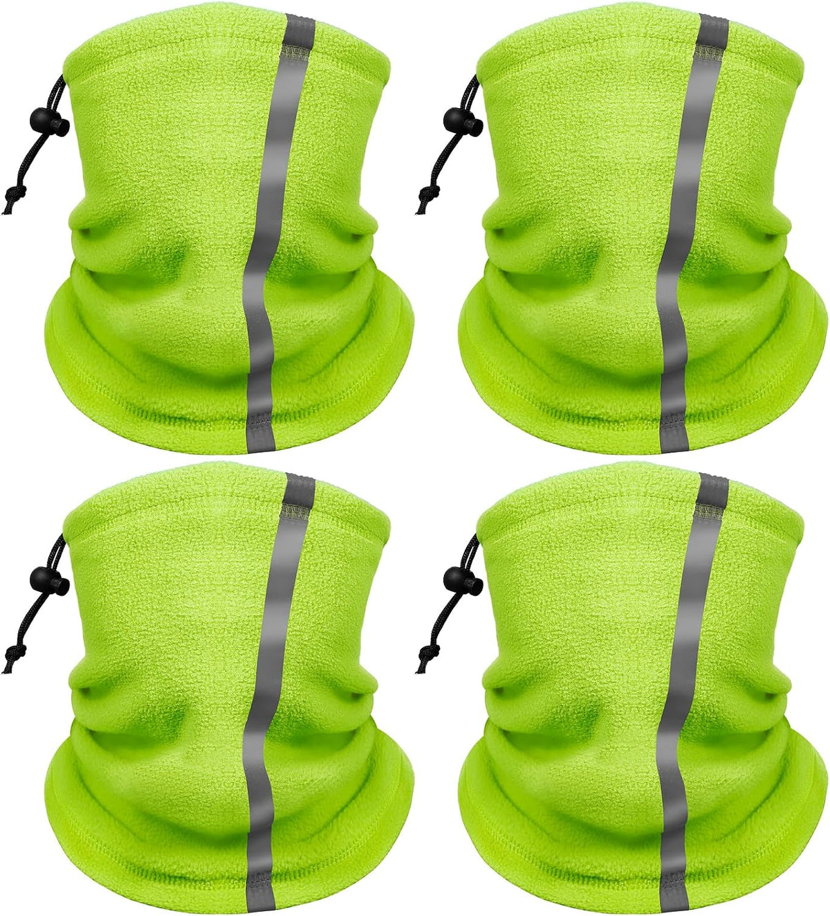 Winter Neck Warmer Gaiter: 4 Pack Hi Vis Reflective Face Cover