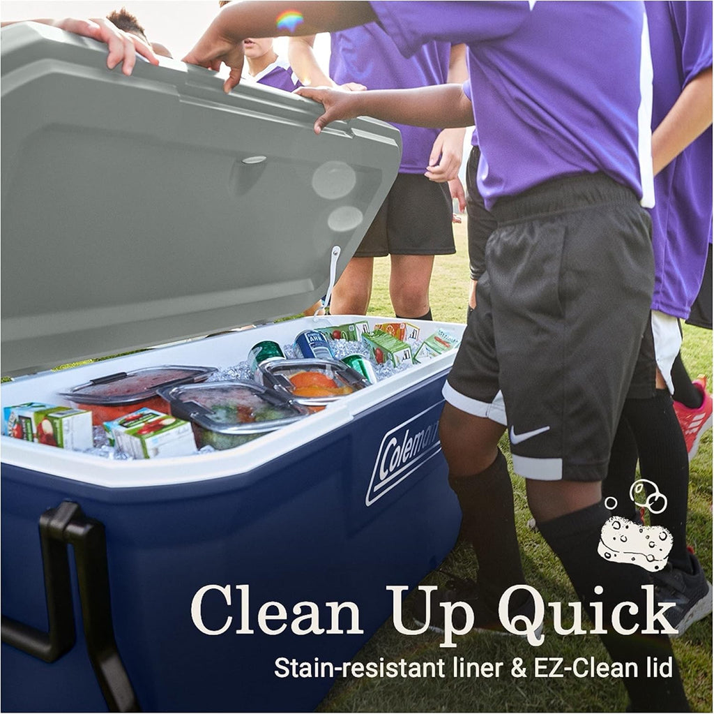 Coleman Classic Series Insulated Portable Rolling Cooler with Wheels, Leak-Resistant Outdoor Hard Cooler Keeps Ice up to 5 Days
