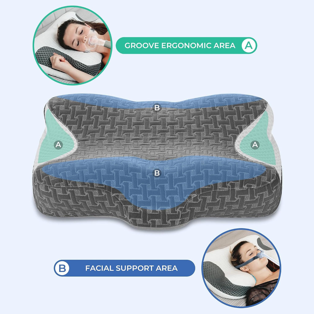 Elviros 2 Pack CPAP Pillow for Side Back and Stomach Sleepers