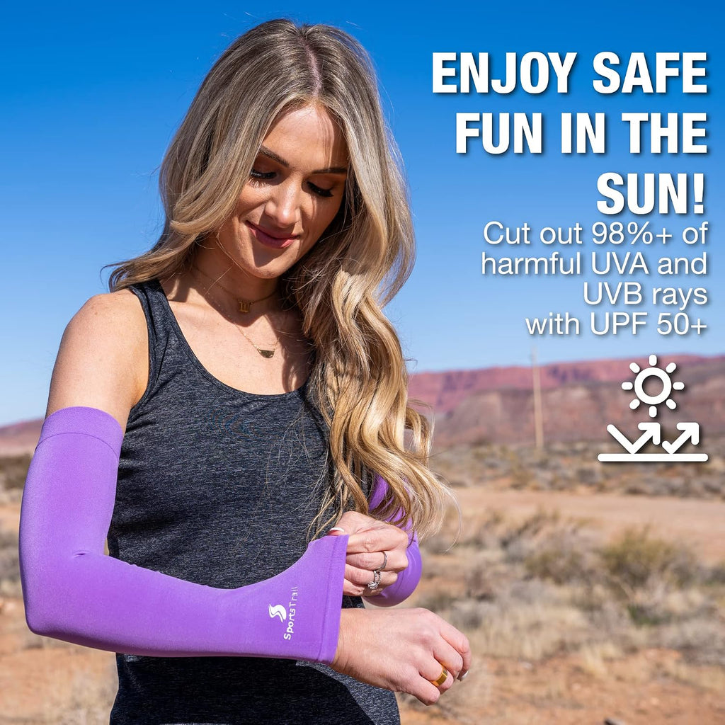 SportsTrail Cooling Arm Sleeves for Men & Women – Breathable, UV Sun Protection, Sports Arm Sleeves for Women, Men & Youth