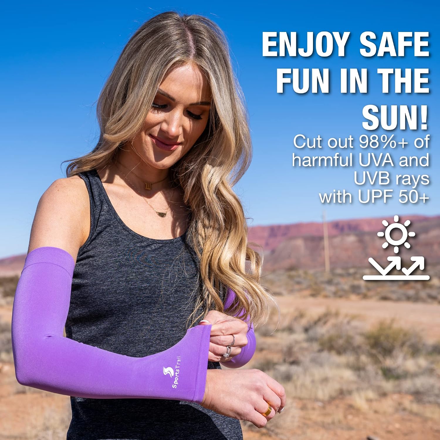 SportsTrail Cooling Arm Sleeves for Men & Women – Breathable, UV Sun Protection, Sports Arm Sleeves for Women, Men & Youth