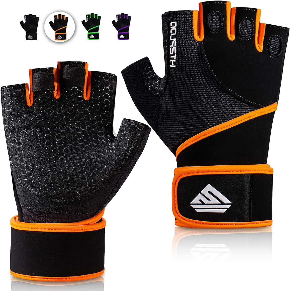 Workout Gloves Gym Gloves Weight Lifting Gloves for Men Women with Full Palm Pad,Strong Wrist Wraps Support,Enhanced Grip,for Fitness,Training,Weightlifting,Exercise