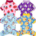 XPUDAC 4 Pack Dog Pajamas for Small Dogs Pjs Clothes Puppy Onesies, M