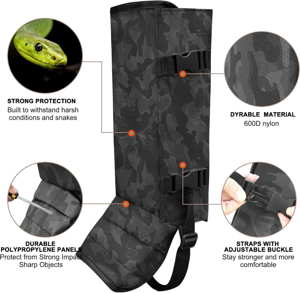 MDSTOP Snake Gaiters Leg Guards, Waterproof Snake Guards, Adjustable Snake Bite Protection for Lower Legs, Snake Chaps for Men & Women, Snake Proof Gaiters for Hunting,Outdoor and Farm Working