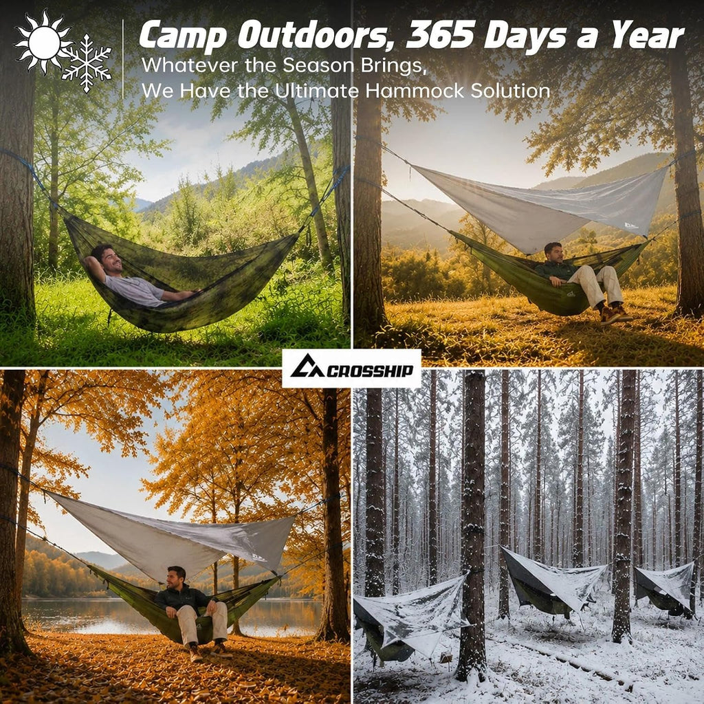 Camping Hammock Outdoor Portable, 2-in-1 Backpacking Hammock(Camo)