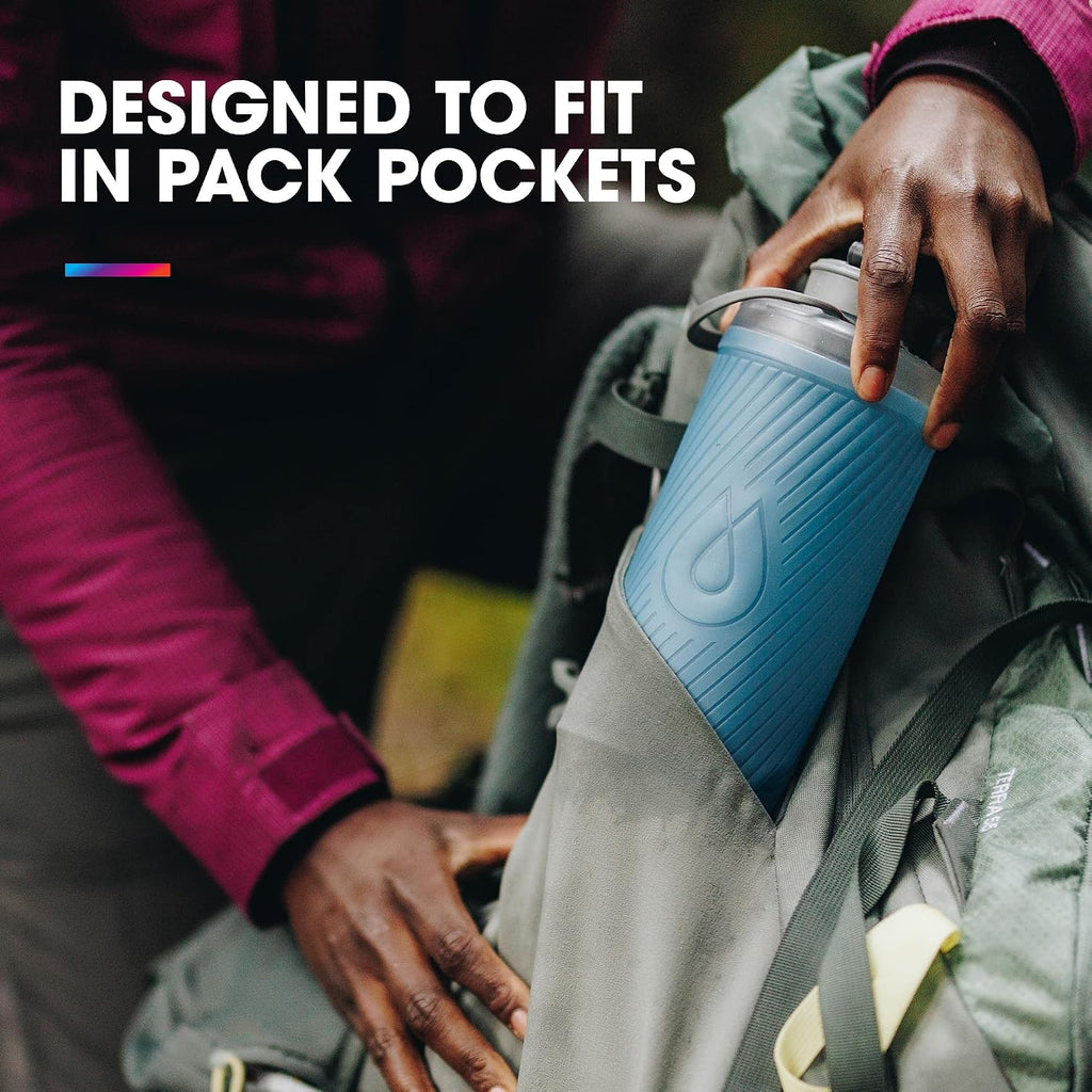 HydraPak Flux Collapsible Backpacking Water Bottle (750ml, Redwood Red)