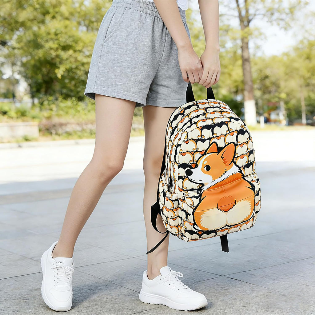 Dog School Backpack for Girls Boys Teens Bookbag 17 Inch Laptop Backpack for Sports Travel Camping