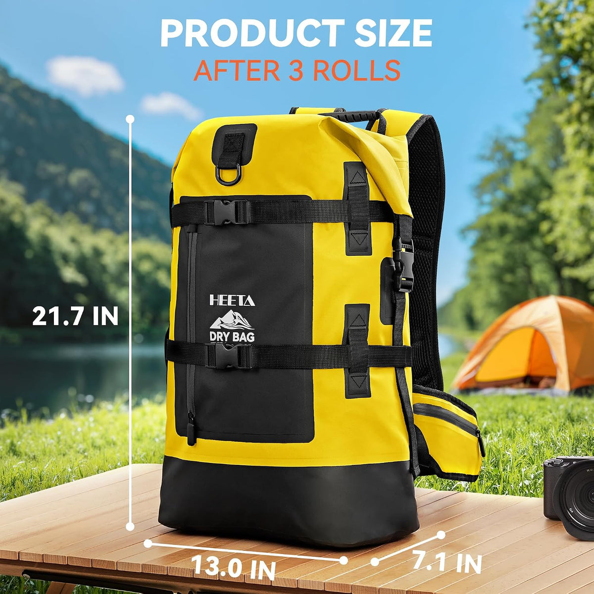 HEETA Dry Bags Waterproof Backpack 40L for Men & Women, Roll Top Heavy Duty