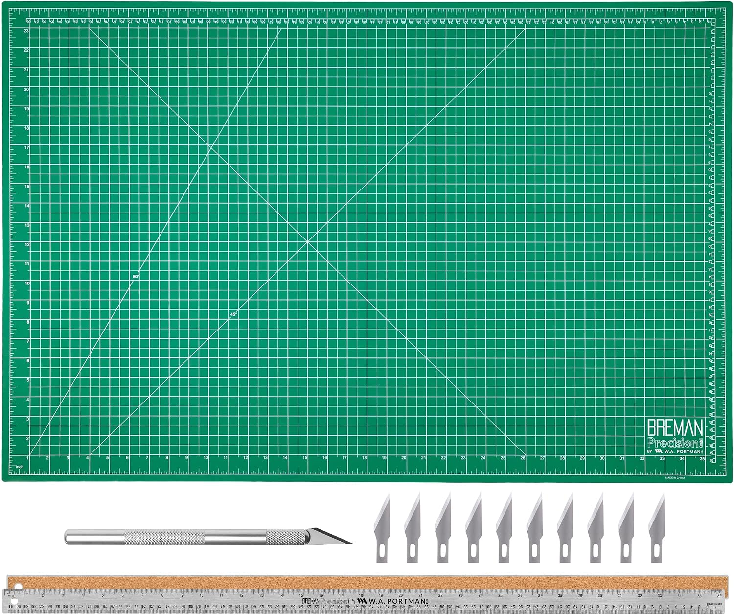 WA Portman Sewing Cutting Mat, Precision Knife, Blades, & Ruler Set