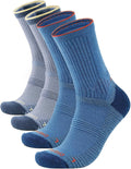 Juclise Men's Merino Wool Midweight Hiking Socks, Micro Crew, 2 Pairs