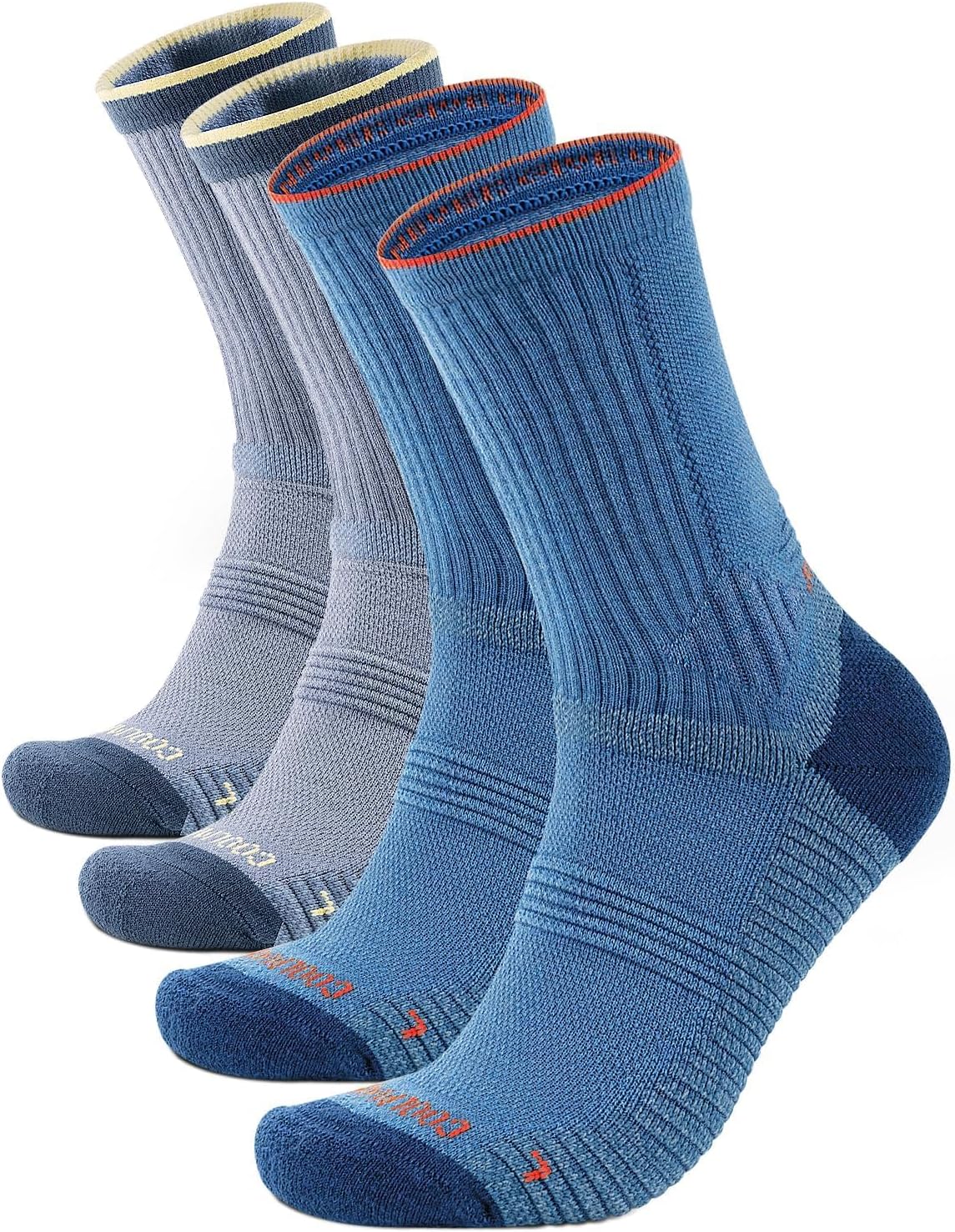 Juclise Men's Merino Wool Midweight Hiking Socks, Micro Crew, 2 Pairs