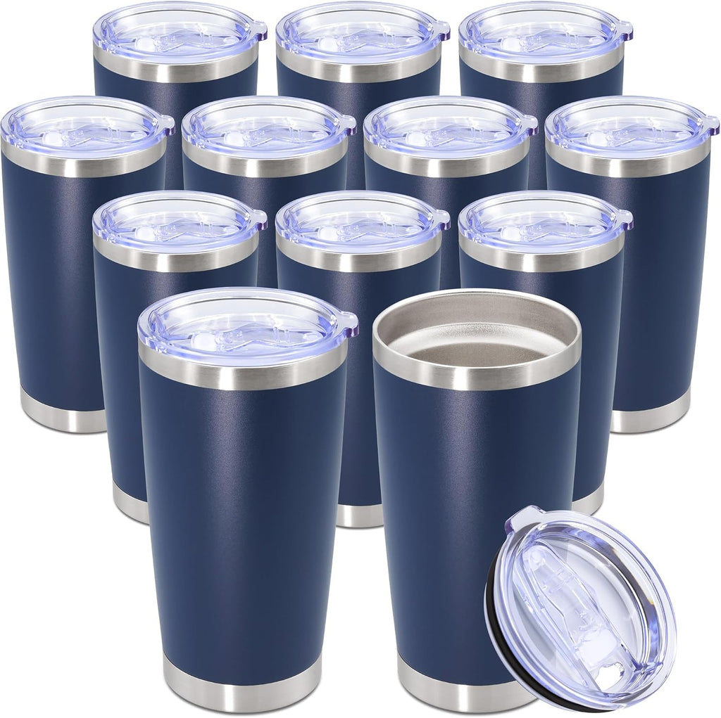 20oz Tumbler Stainless Steel Tumbler Coffee Tumbler with Lid Navy, 12P