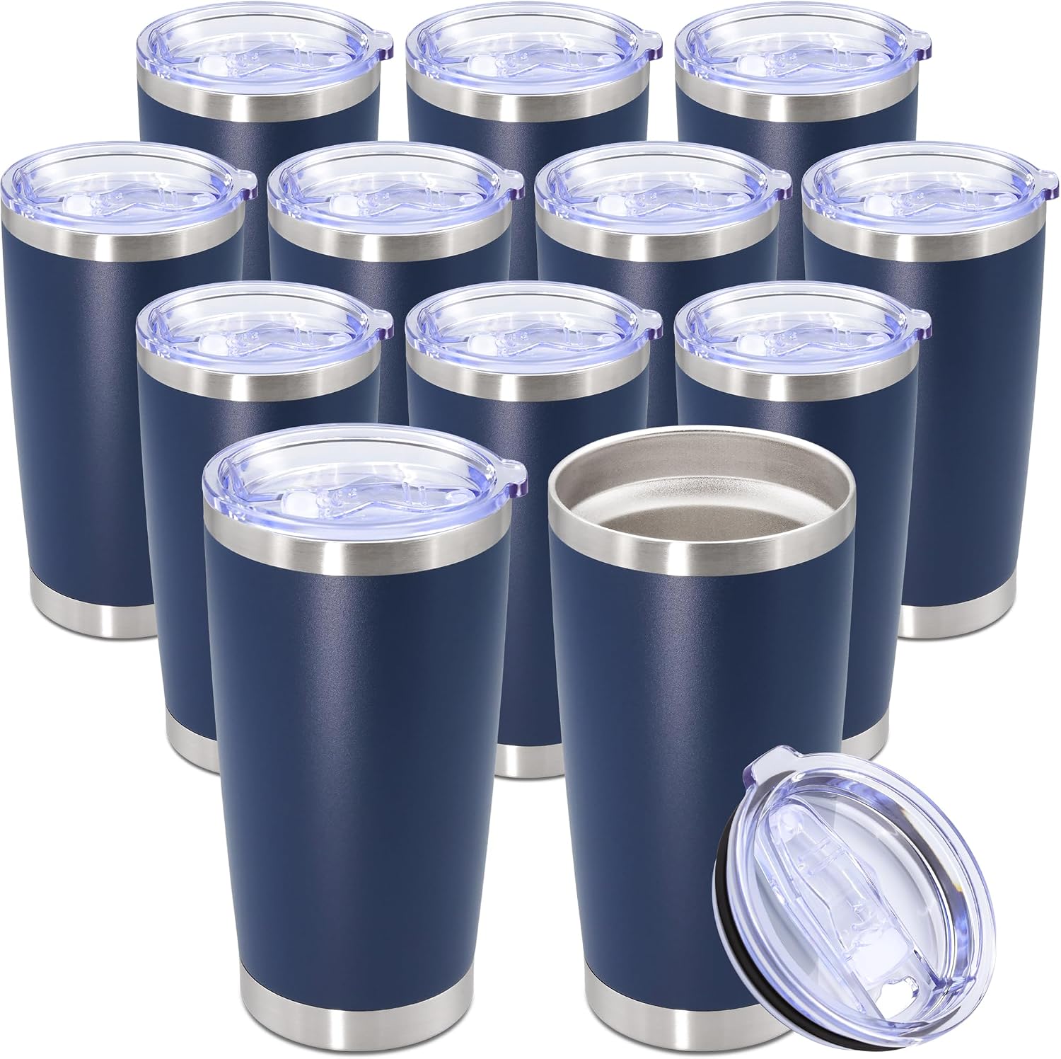 20oz Tumbler Stainless Steel Tumbler Coffee Tumbler with Lid Navy, 12P
