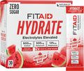 LIFEAID FITAID Hydrate Electrolyte Mix, Watermelon Wave (30 Stick Packs)