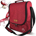Insulated Wine 3 or 6 Bottle Carriers Tote Travel Cooler Gift Bag For Airplane Liquor With Padded Shoulder Strap
