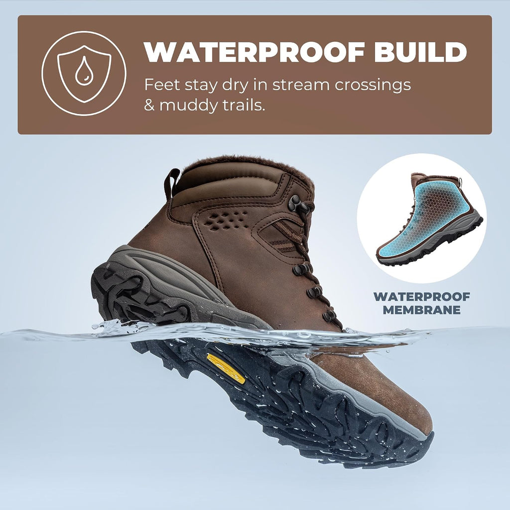 NORTIV 8 Men's Hiking Winter Insulated Snow Boots