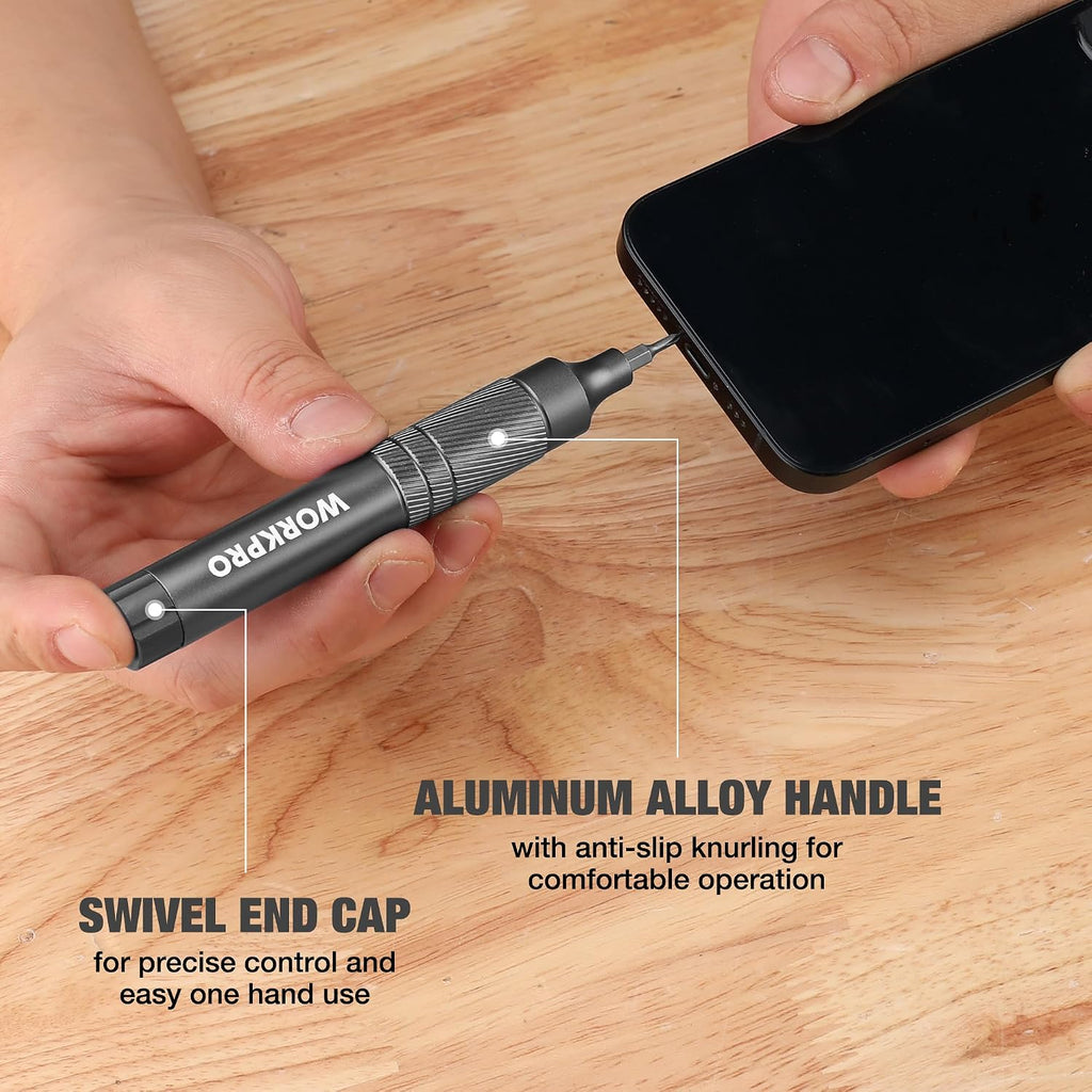WORKPRO 24 in 1 Multi Bit Mini Screwdriver Set Magnetic, Grey
