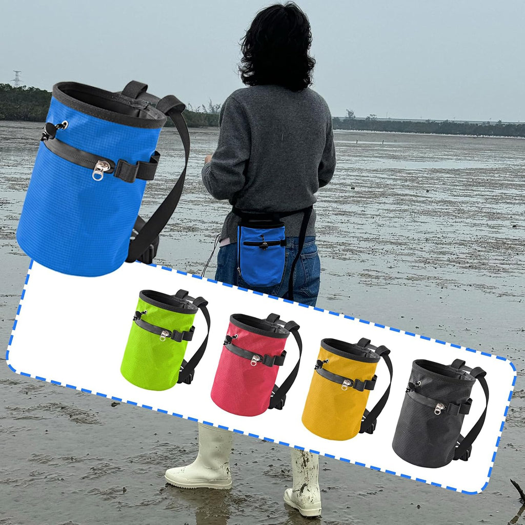Rock Climbing Chalk Bag Magnesia Pouches Bouldering Chalk Bucket Storage Bag for Weight Liftings, Climbing