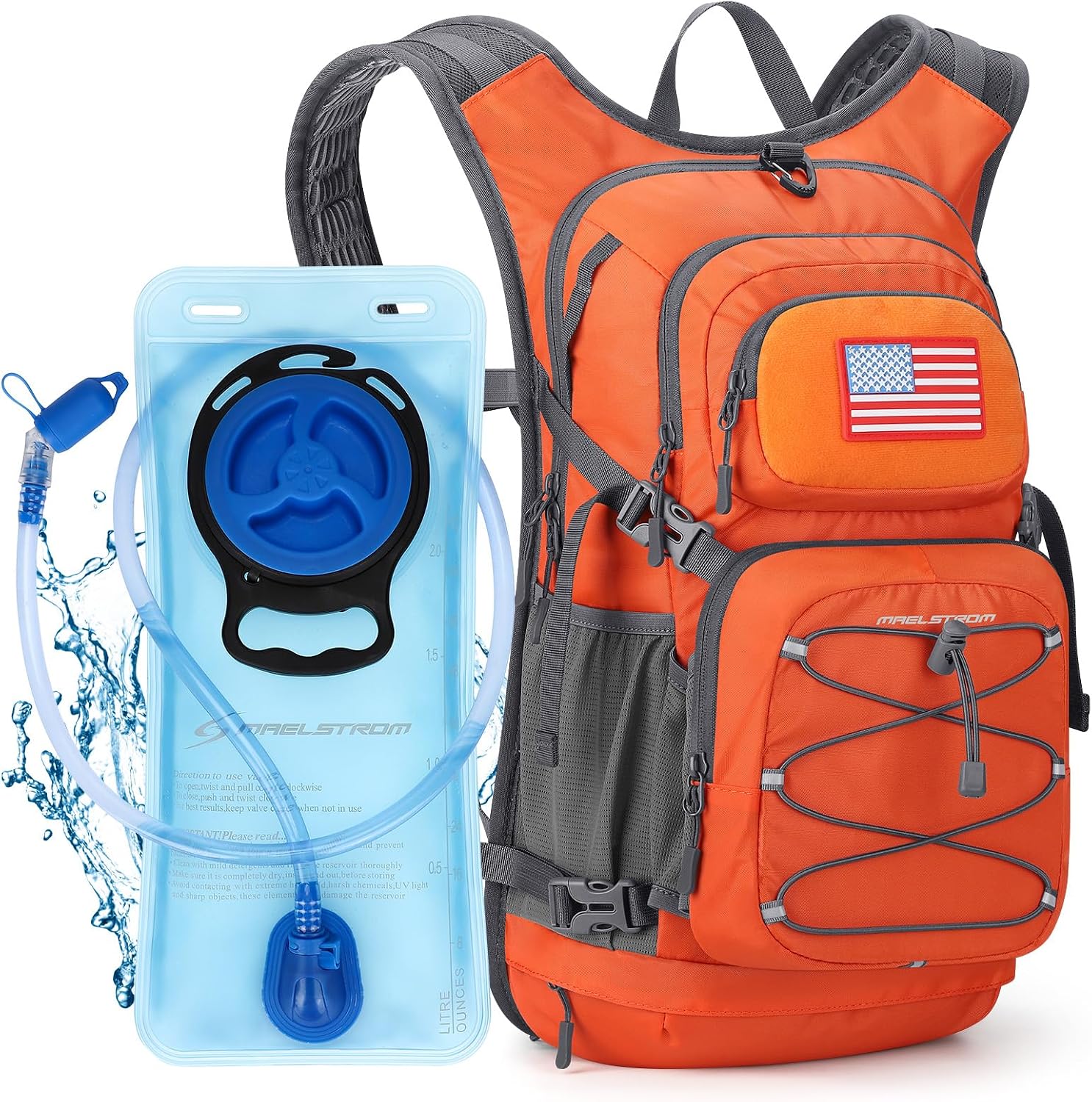 Maelstrom Lightweight Hydration Hiking Backpack with 2L/3L Water Bladder