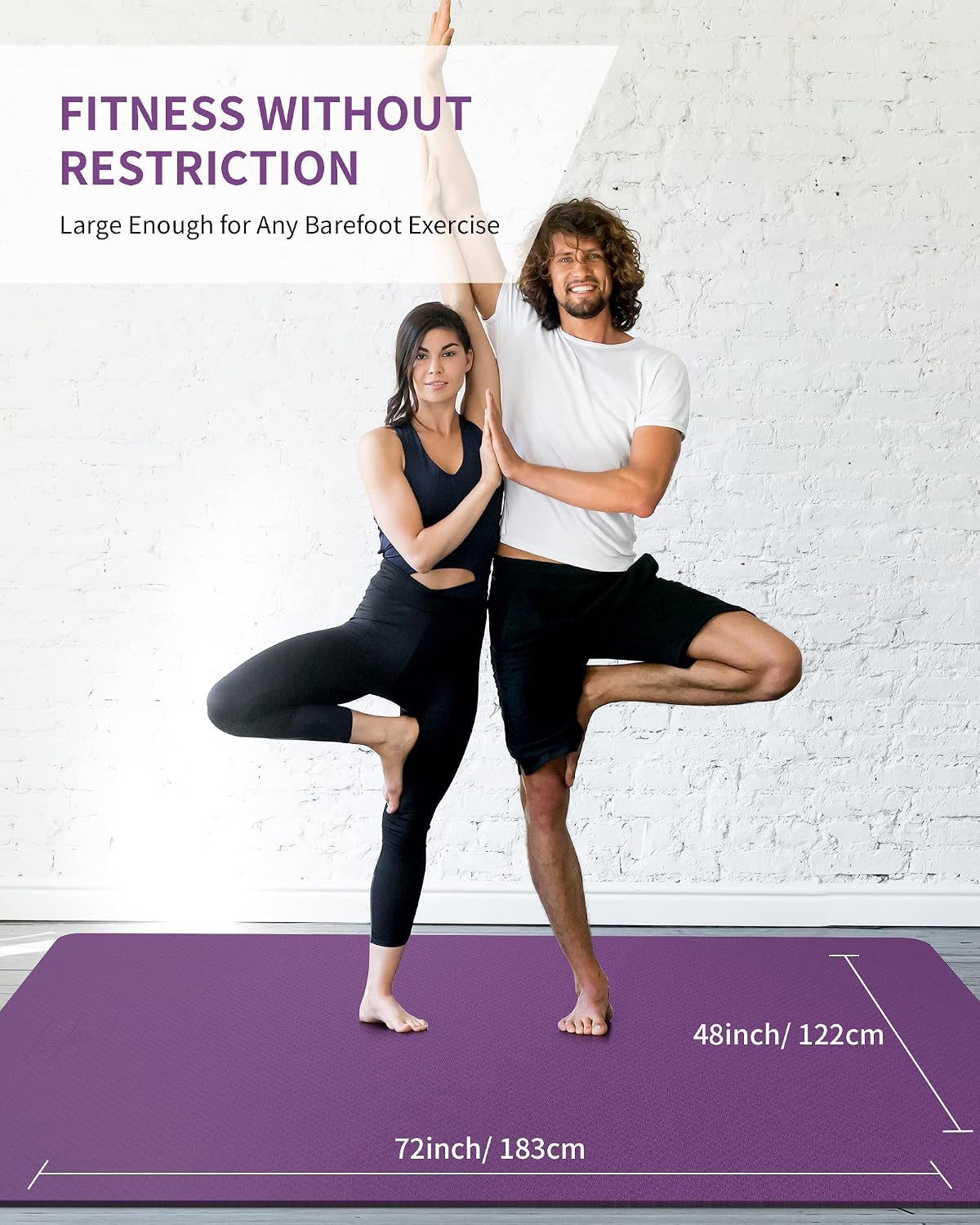 CAMBIVO 72''x48'' Large Yoga Mat, Extra Thick TPE Workout Mat