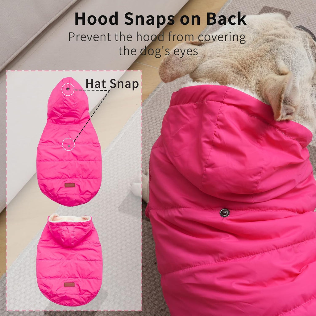 Vecomfy Warm Dog Coats with Hoodie,Winter Dog Jackets for Large Dogs
