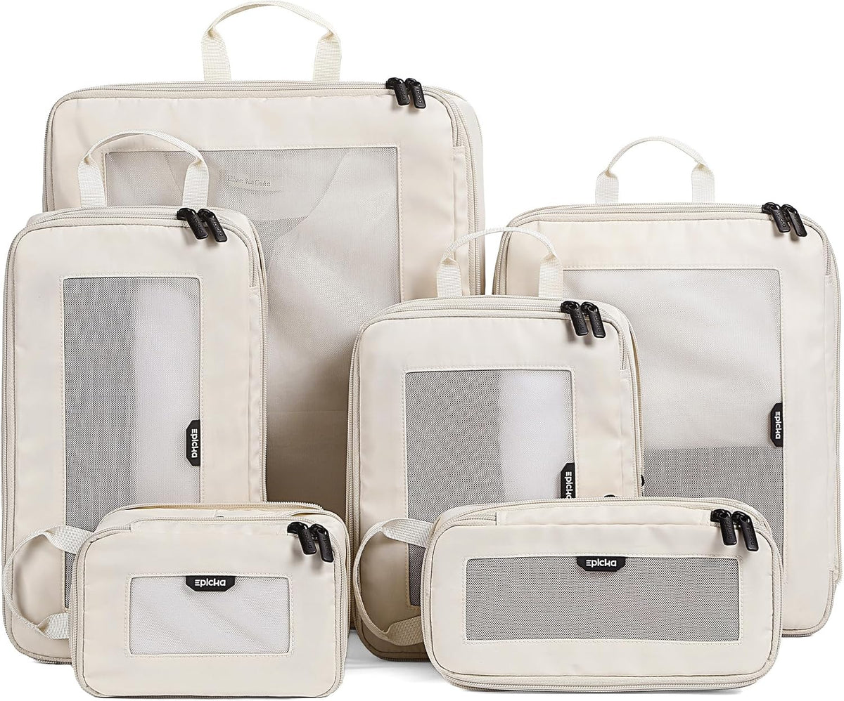 EPICKA TripCozy Compression Packing Cubes, 4 Set, Dark Grey