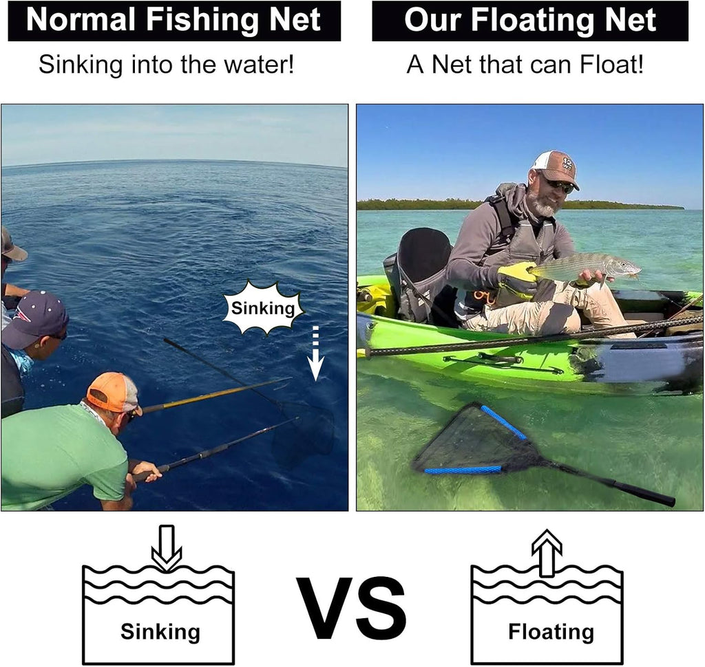 PLUSINNO Fishing Net Fish Floating Landing Net with Handle