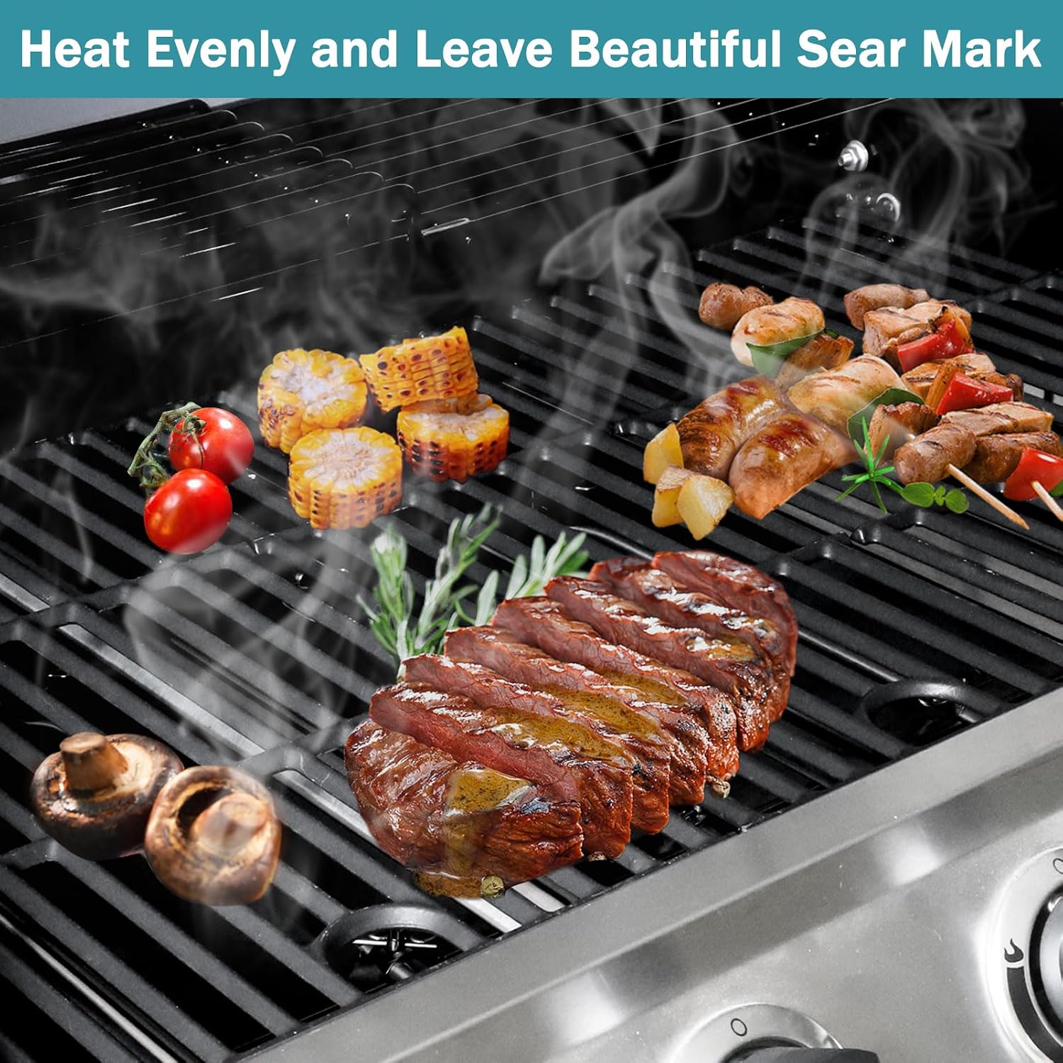 Criditpid Grill Grates Replacement Parts for Charbroil 463630021 463655021 463655421 463660421 463660021 463655621, G426-0005-W1 G426-0004-W1 Cooking Grates for Charbroil Performance 2-Burner Grill.
