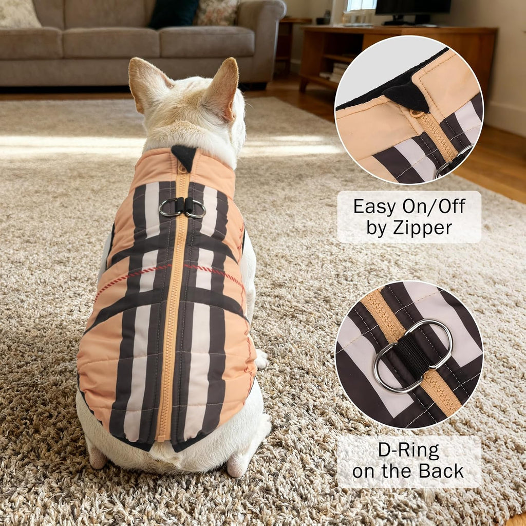 SCENEREAL Winter Dog Vest Coat with Harness Built in