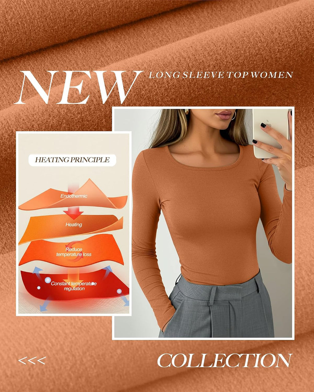 Neer 3 Pack Womens Thermal Shirts Crew Neck Fleece Lined Tops