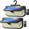 TECKNET 546 LED Motion Sensor Outdoor Lights with Remote Control Hook 2Pack