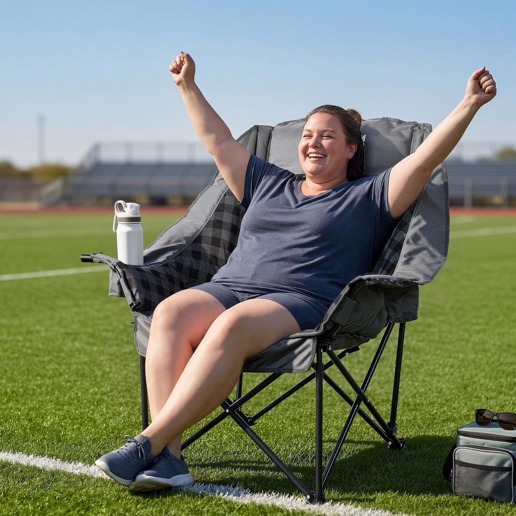 Huskfirm Oversized Camping Chairs 2 Pack Padded Camping Chair for Adults