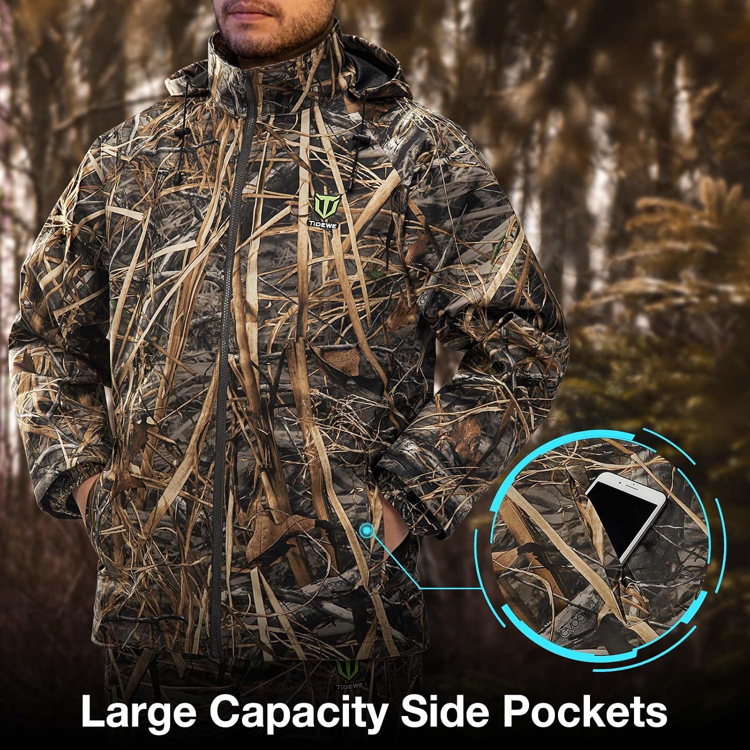 TIDEWE Rain Suit for Men, Waterproof Lightweight 2-Piece Rain Gear