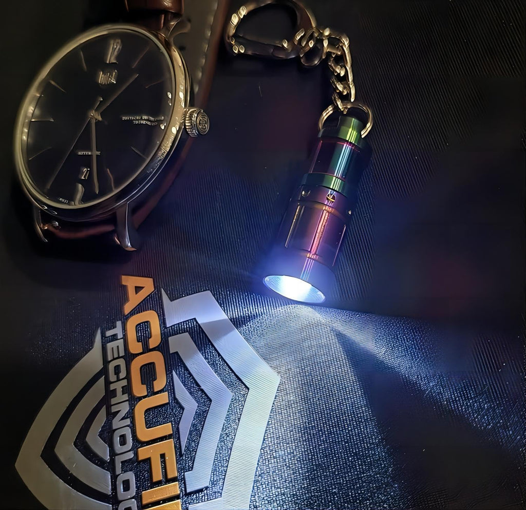 e1 Smallest Keychain Flashlight Tiny Micro Mini Key Ring Light Bright Long Lifetime Waterproof for Everyday EDC Emergency Dog Walking Sleeping Reading Nice Gift (Colorful Stainless Steel)