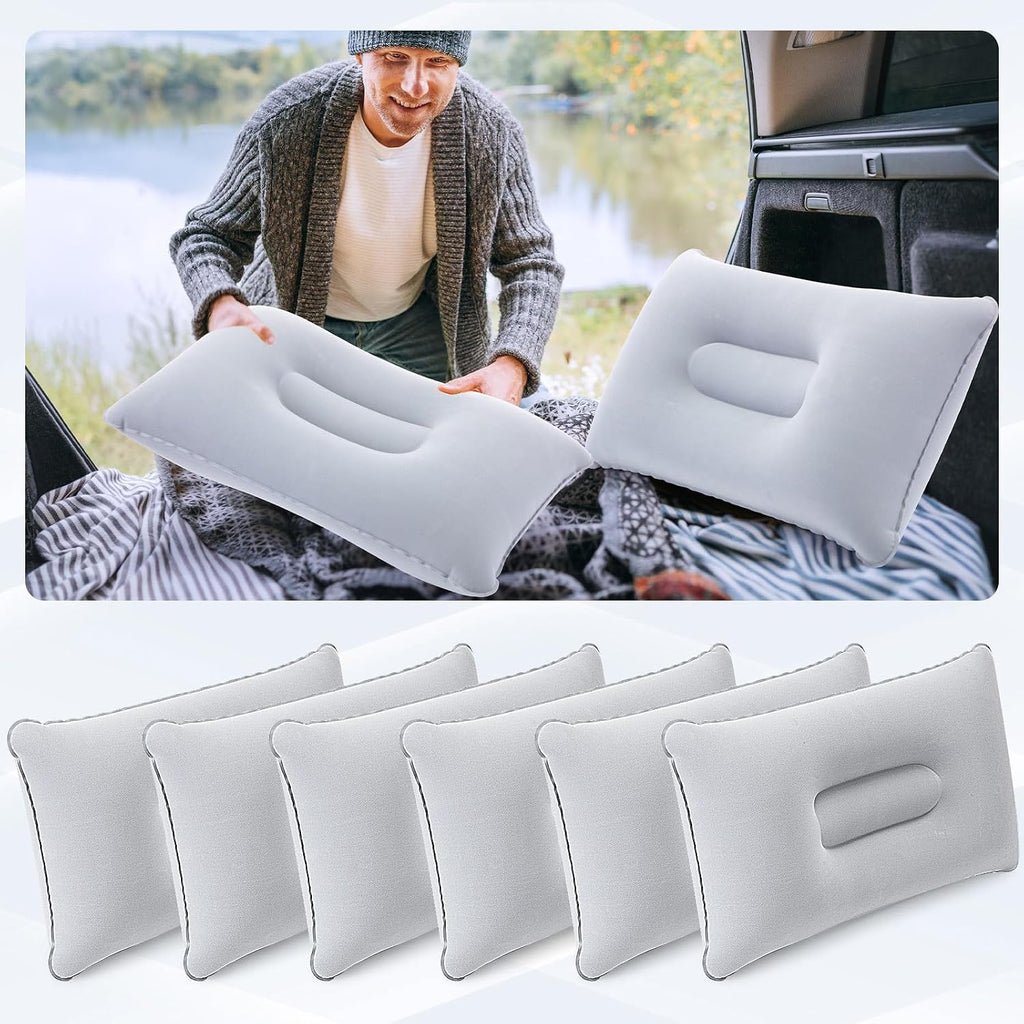 Geelin 20 Pack Inflatable Pillows for Camping Charity Donations, Grey