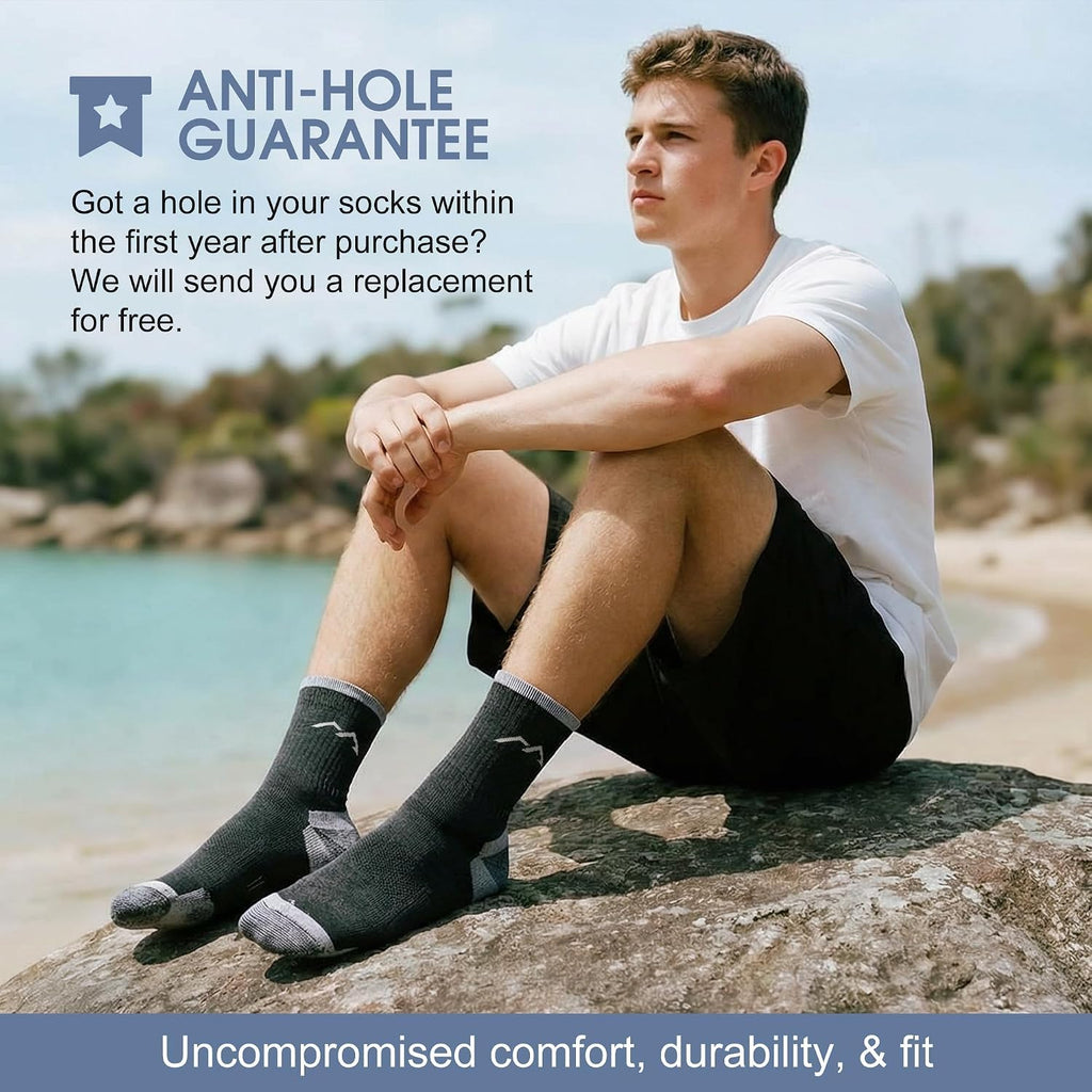innotree Men's Merino Wool Hiking Socks 3 Pairs
