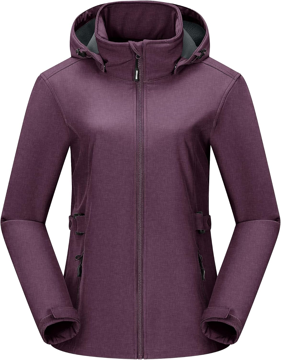 Outdoor Ventures Women's Fleece Lined Rain Jacket Waterproof Softshell Coat