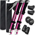 covacure Hiking Poles, 7075 Aluminum Tri-fold, Adjustable Height, 2PCS