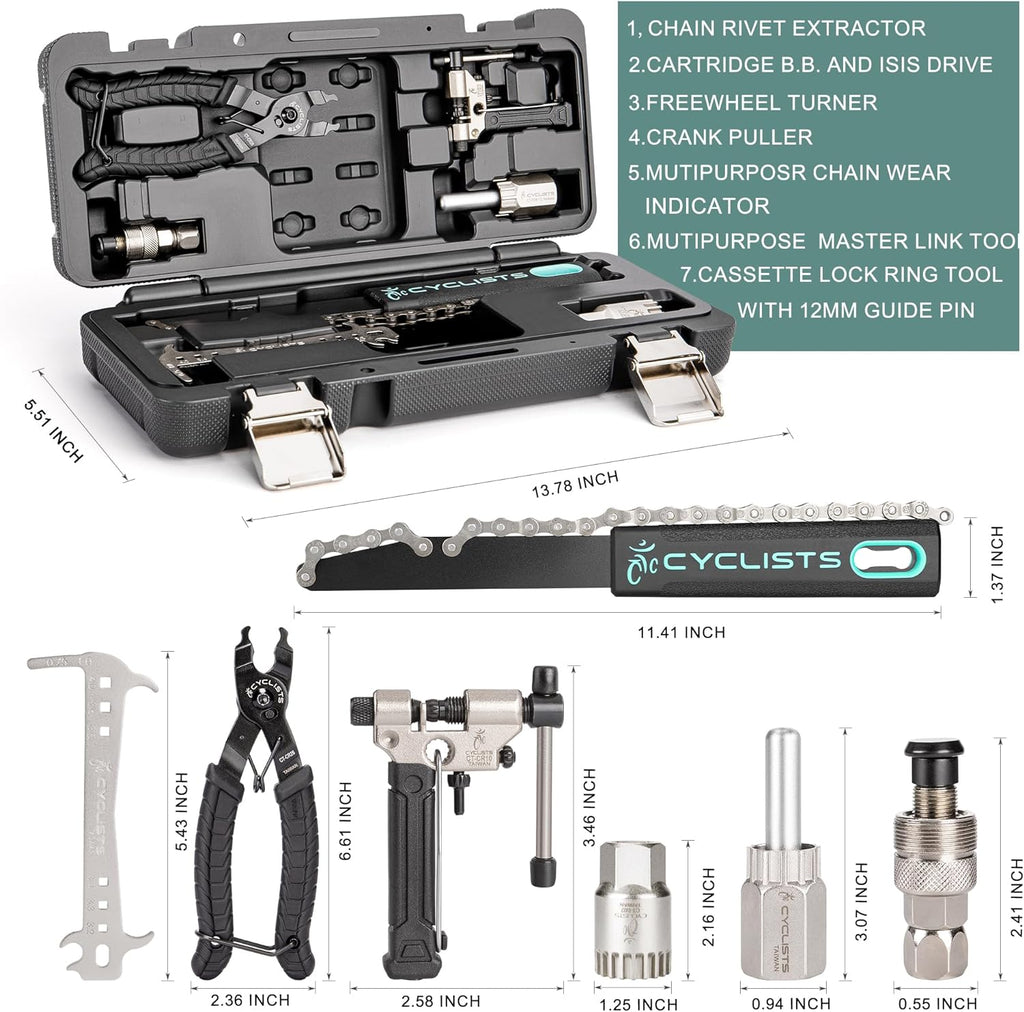 7 Piece Bike Tool Kit - Bike Tools Maintenance Repair Kit