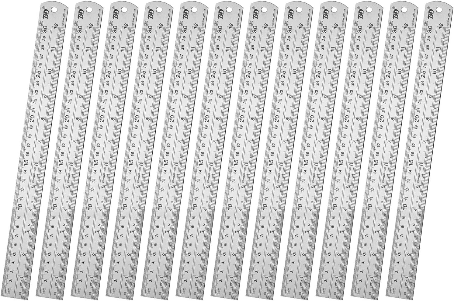 ZZTX Metal Ruler 12 Inches Stainless Steel 12 Pack