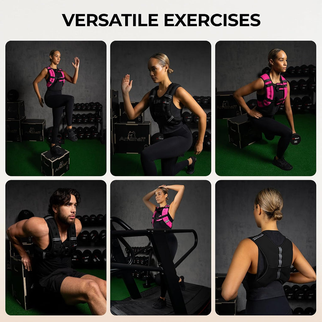 Weighted Vest - Weight Vest for Running, Strength Training & Muscle Building, Features Reflective Stripe for Safe Outdoor Workouts (available in 6lbs to 30lbs)