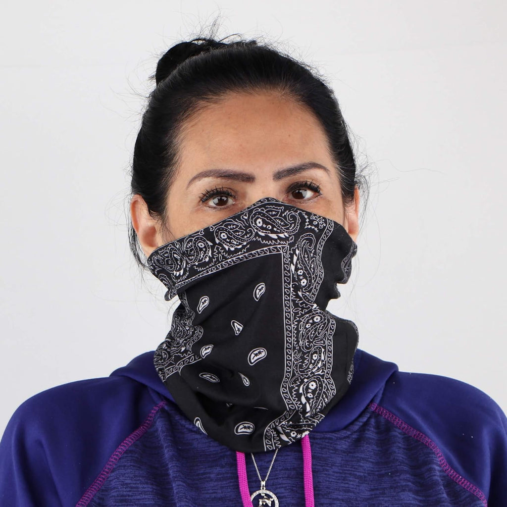 Set of 3 Paisley Bandana Neck Gaiter Tube Headwear Motorcycle Face Scarf