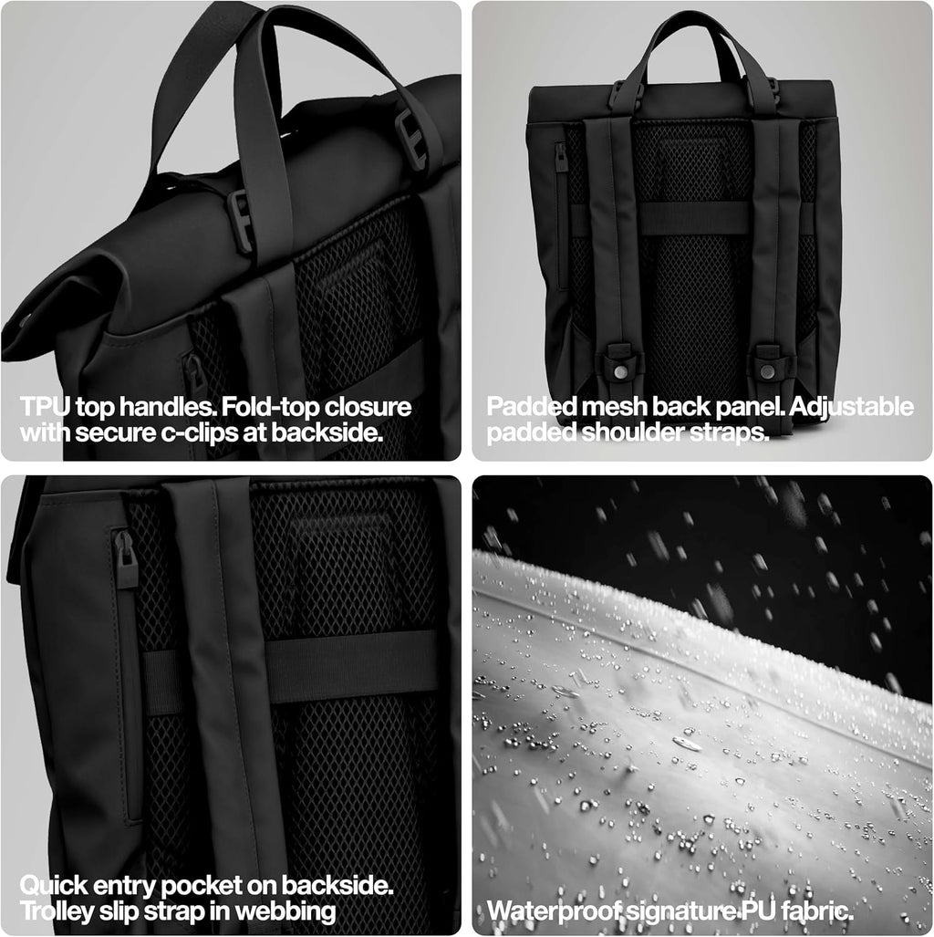 RAINS 2 Way Tote Backpack - Waterproof Convertible Laptop Bag, 4 Gallon
